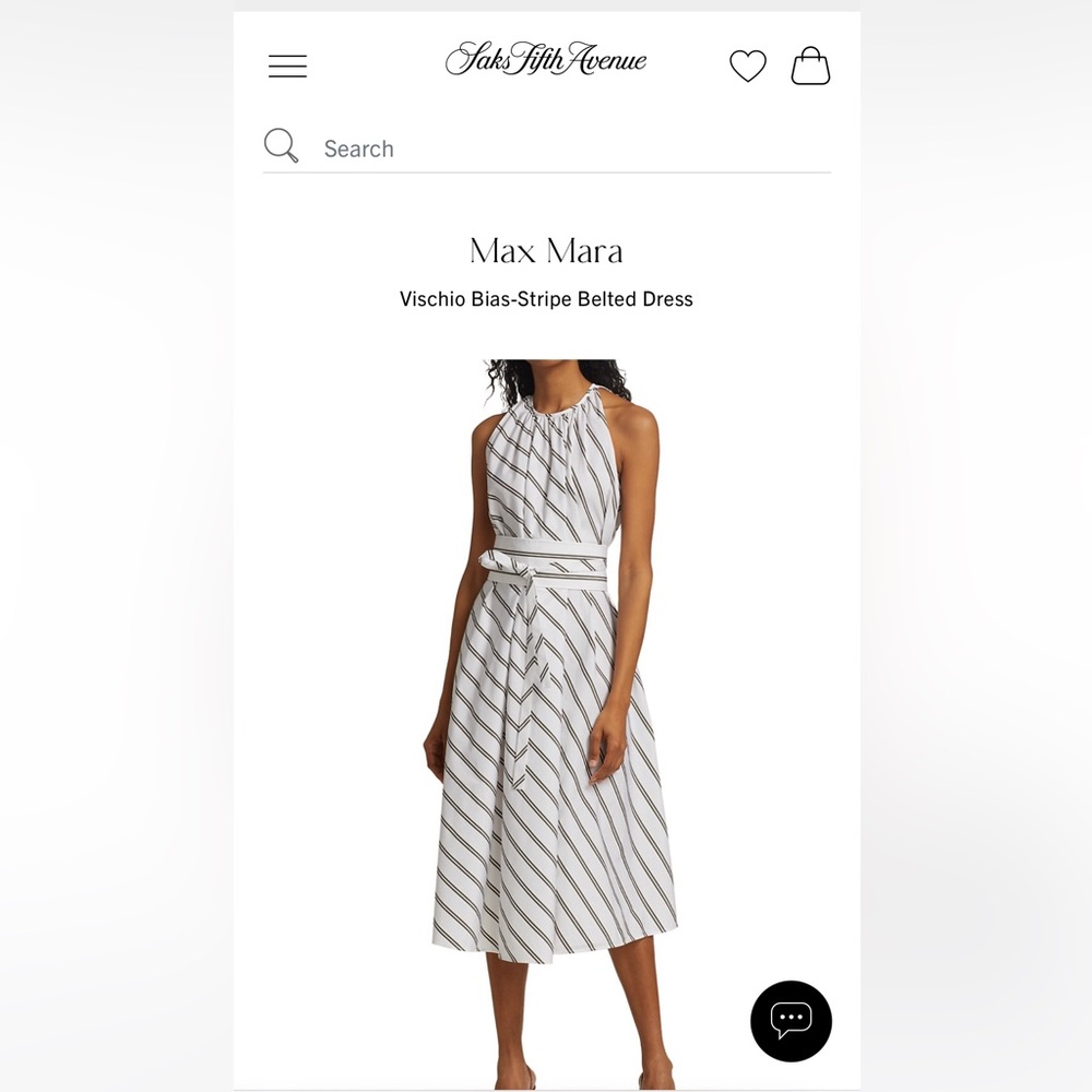 SOLD! $895 Retail MAXMARA label-cut Vischio Bias-Stripe Dress Size: IT42 US6/8 - Picture 4 of 16
